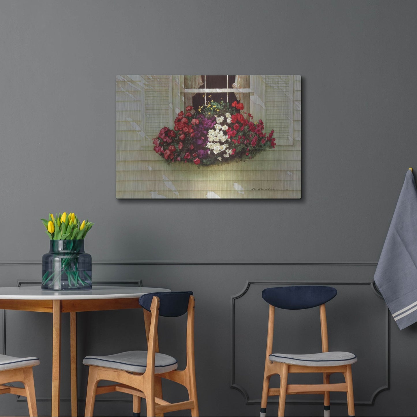 Luxe Metal Art 'Flowerbox' by Zhen-Huan Lu, Metal Wall Art,36x24