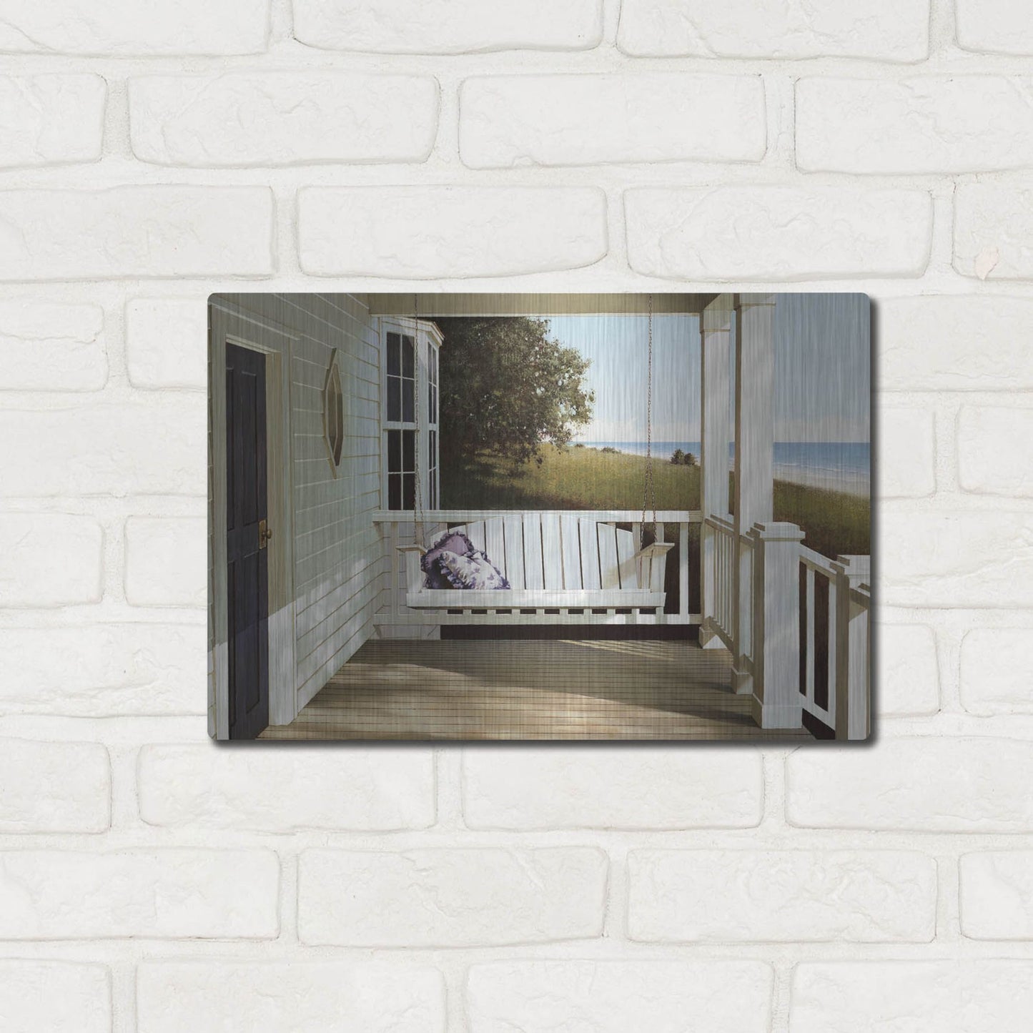 Luxe Metal Art 'Shore House' by Zhen-Huan Lu, Metal Wall Art,16x12