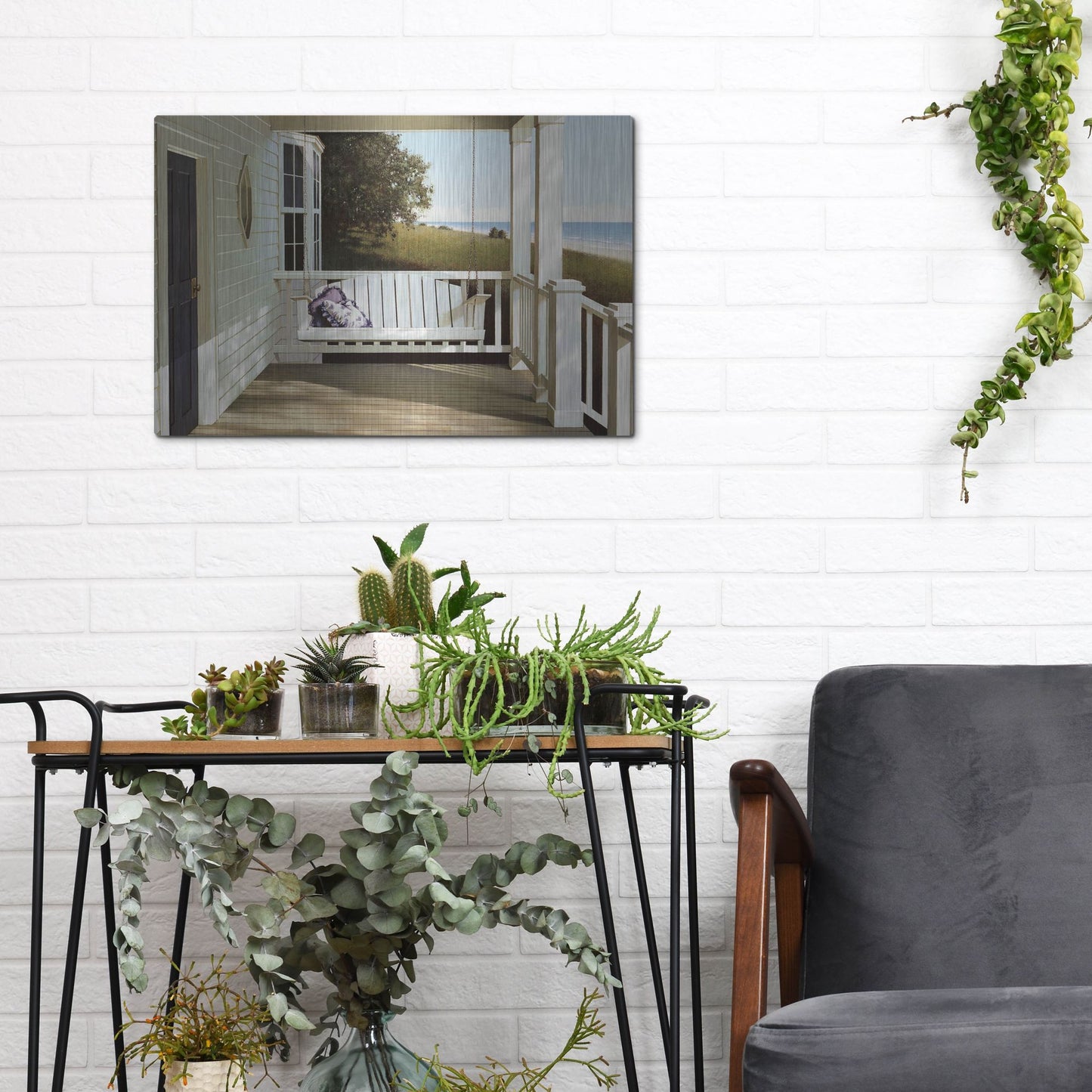 Luxe Metal Art 'Shore House' by Zhen-Huan Lu, Metal Wall Art,16x12