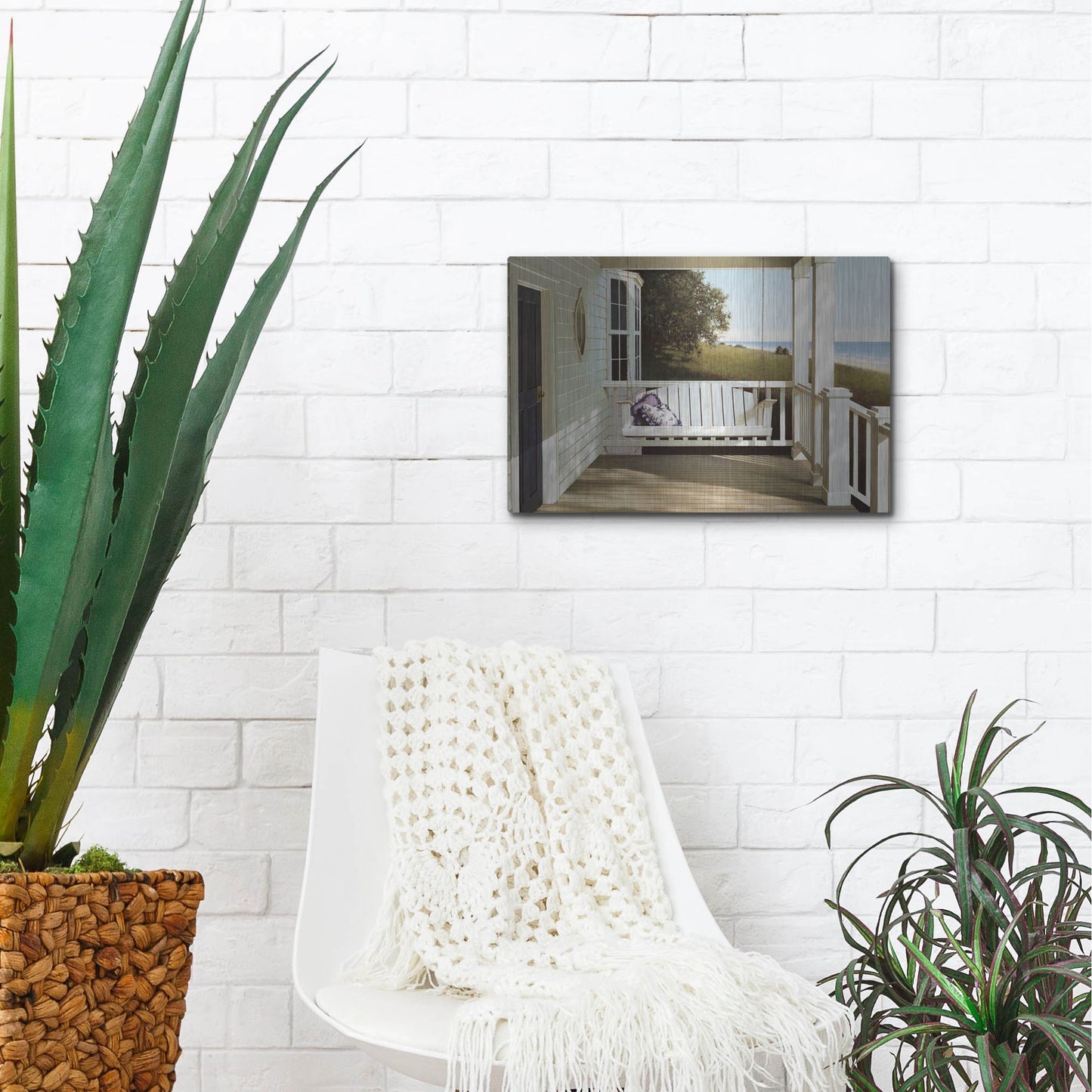 Luxe Metal Art 'Shore House' by Zhen-Huan Lu, Metal Wall Art,16x12