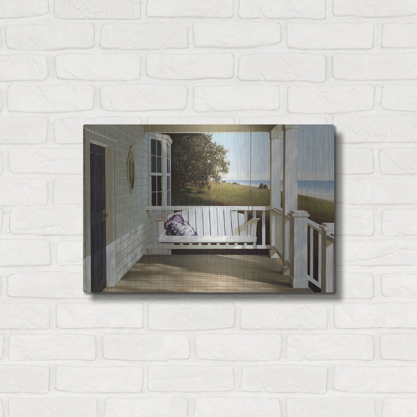 Luxe Metal Art 'Shore House' by Zhen-Huan Lu, Metal Wall Art,24x16