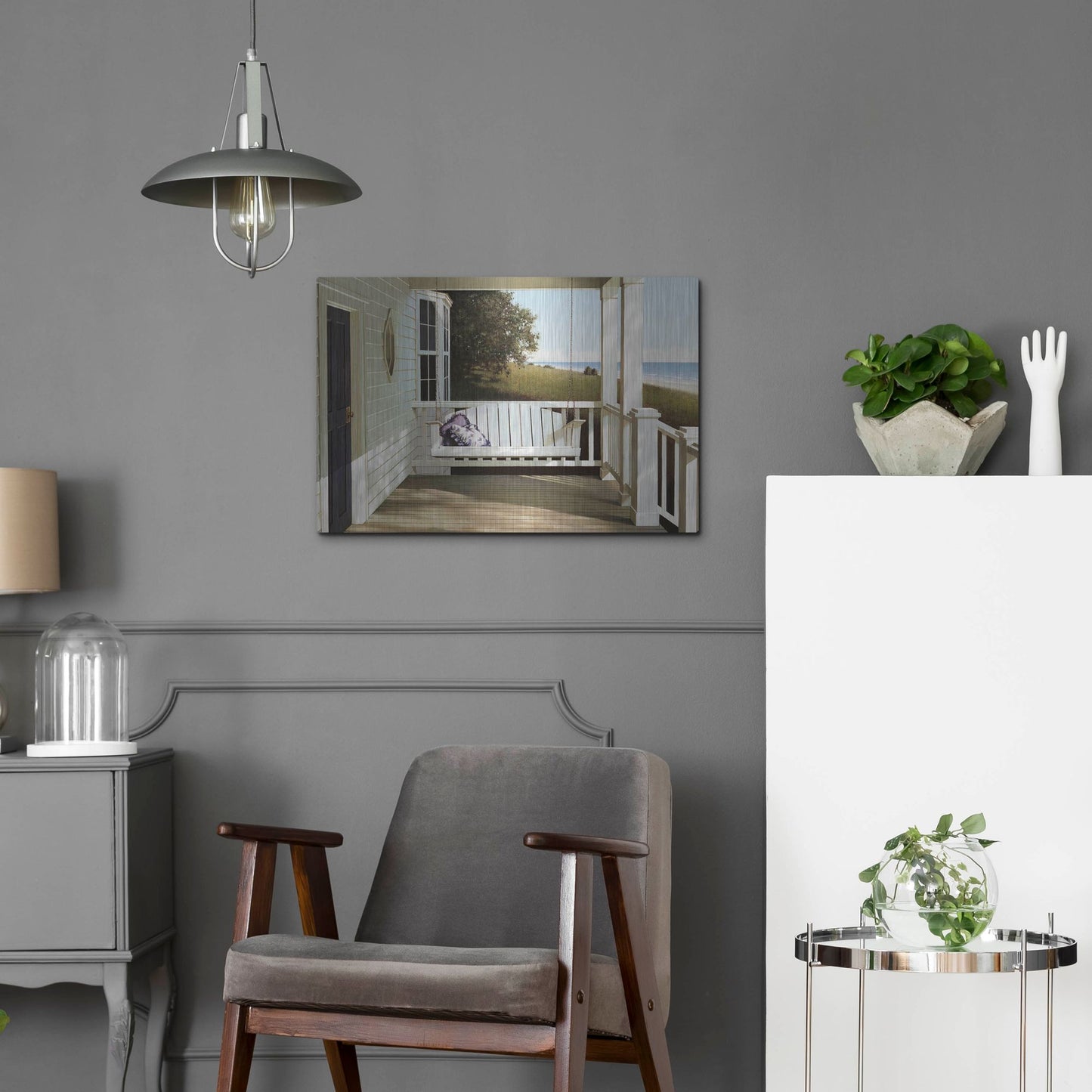 Luxe Metal Art 'Shore House' by Zhen-Huan Lu, Metal Wall Art,24x16