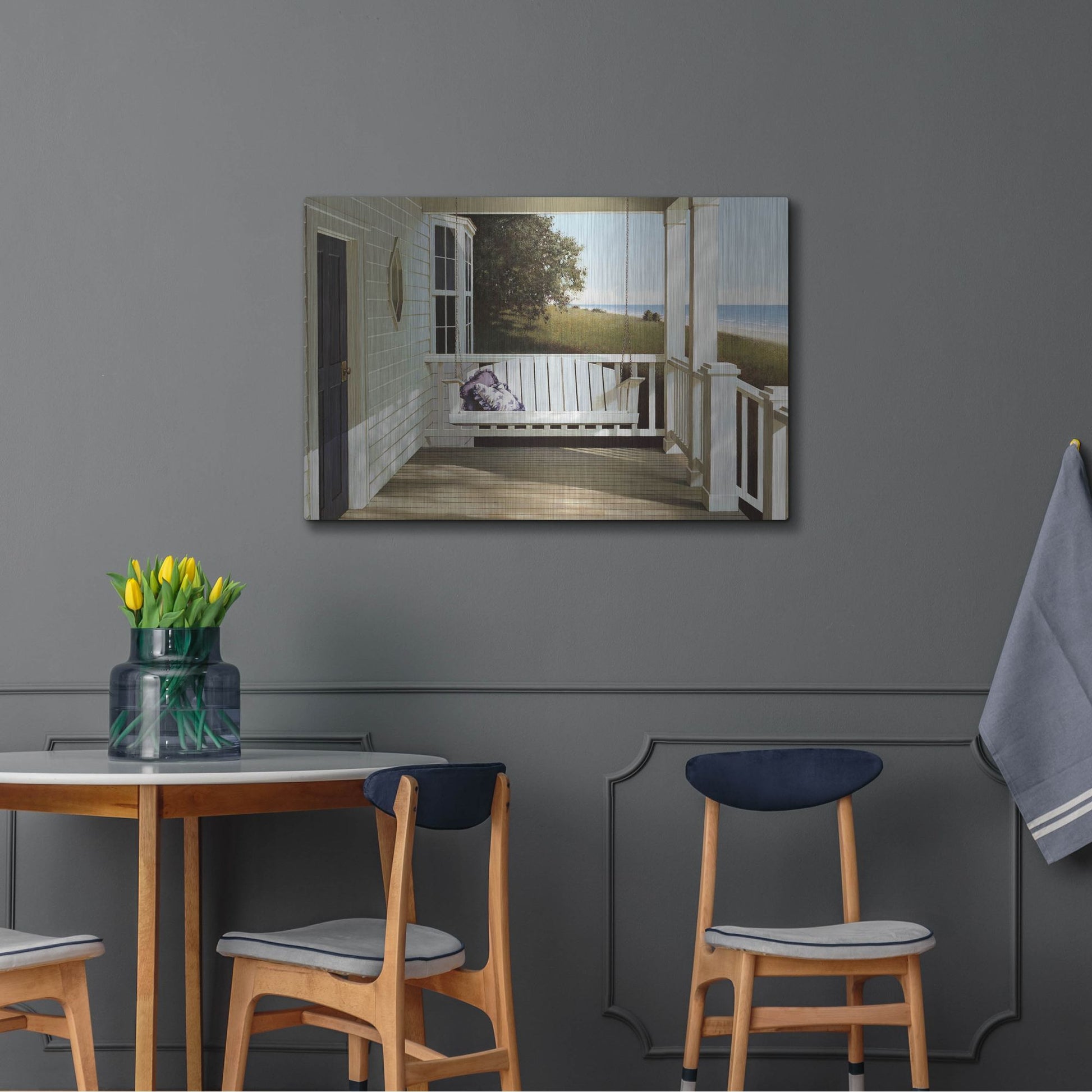 Luxe Metal Art 'Shore House' by Zhen-Huan Lu, Metal Wall Art,36x24