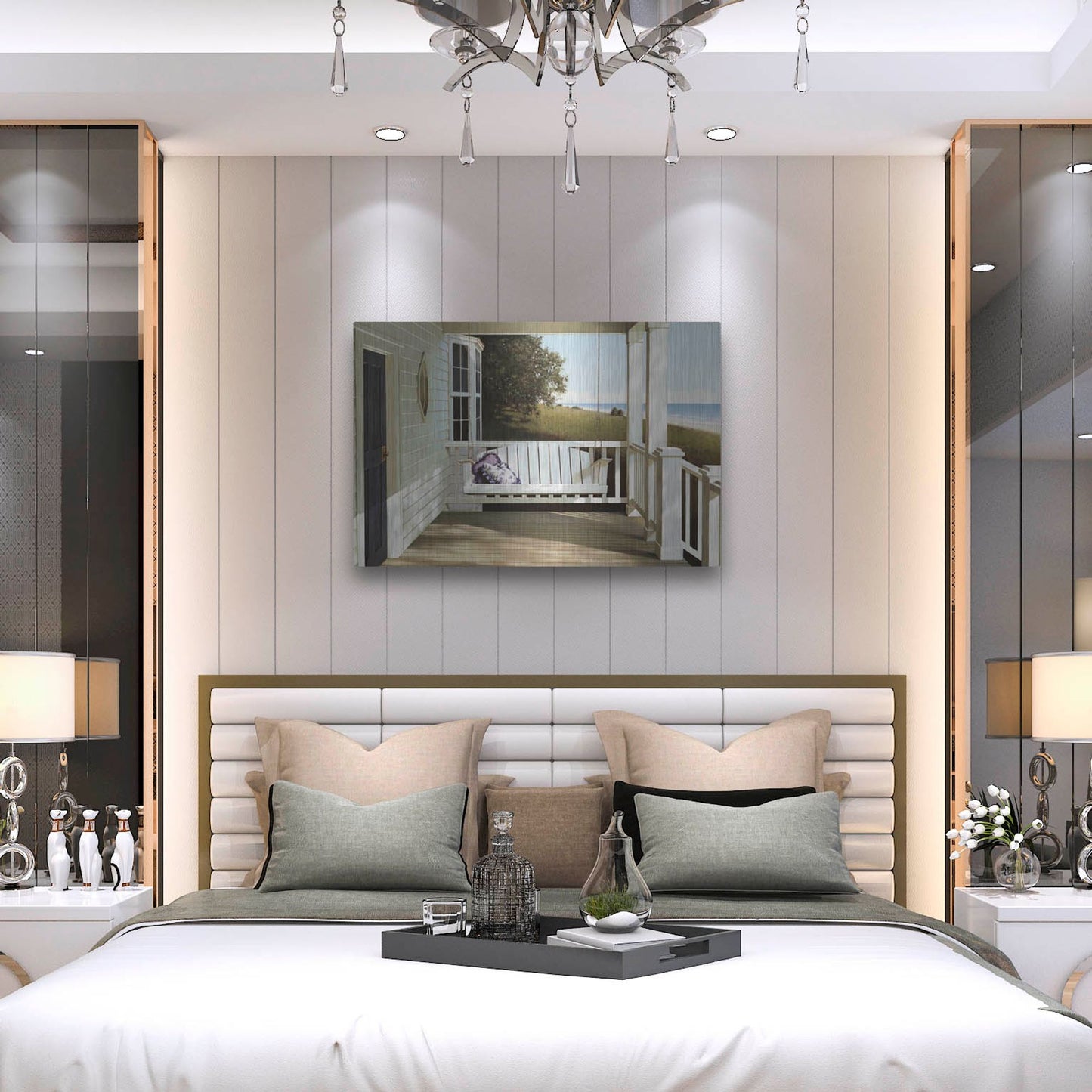 Luxe Metal Art 'Shore House' by Zhen-Huan Lu, Metal Wall Art,36x24