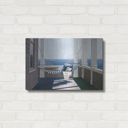 Luxe Metal Art 'Striped Hammock' by Zhen-Huan Lu, Metal Wall Art,24x16