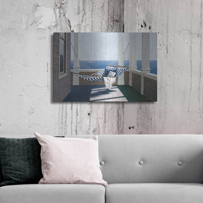 Luxe Metal Art 'Striped Hammock' by Zhen-Huan Lu, Metal Wall Art,36x24