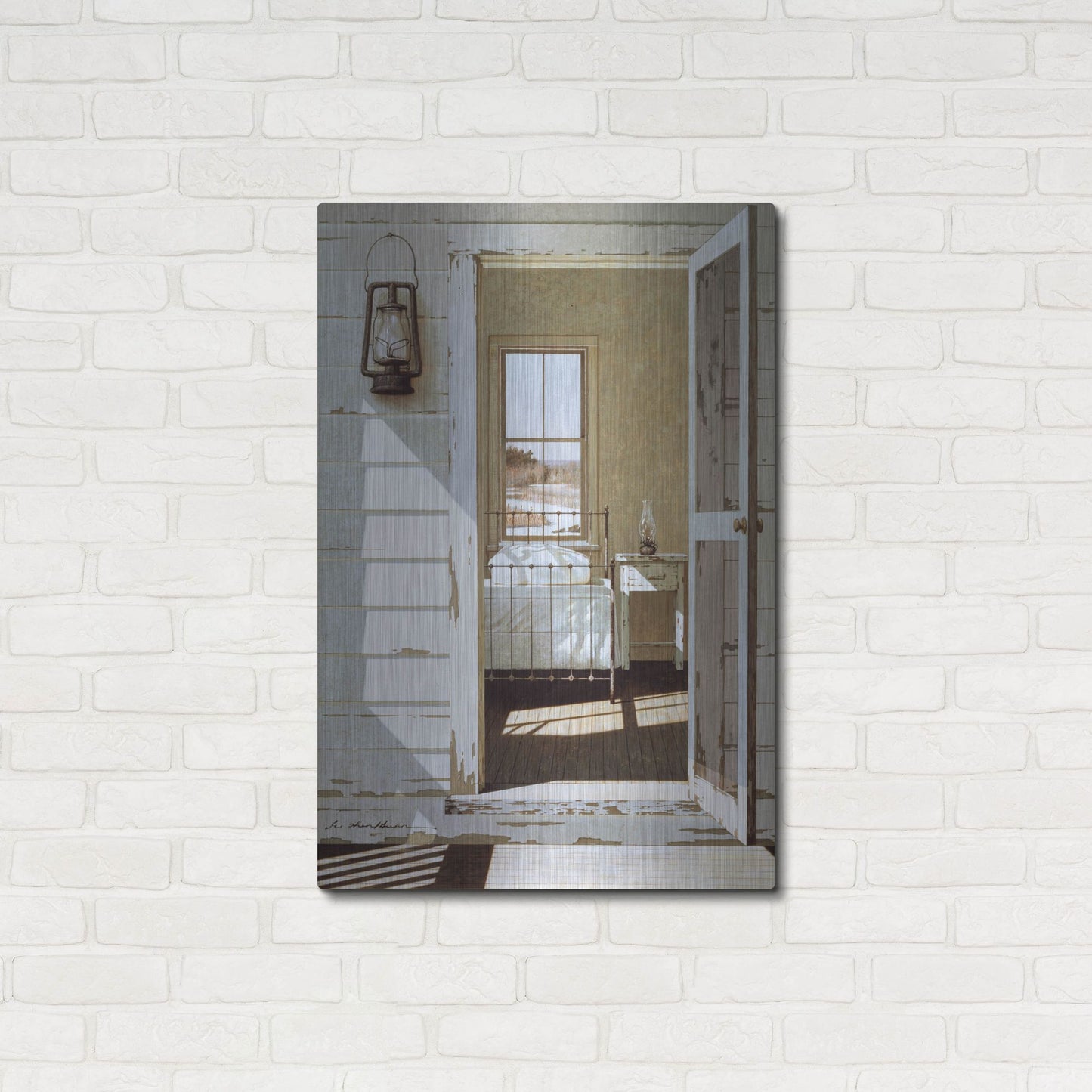 Luxe Metal Art 'Oil Lamp' by Zhen-Huan Lu, Metal Wall Art,24x36