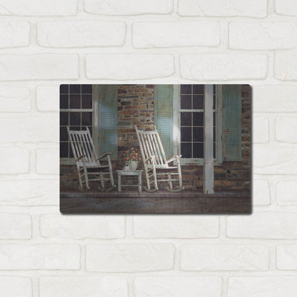 Luxe Metal Art 'Stone House' by Zhen-Huan Lu, Metal Wall Art,16x12