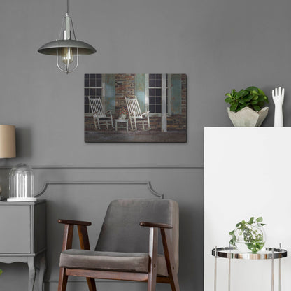 Luxe Metal Art 'Stone House' by Zhen-Huan Lu, Metal Wall Art,24x16