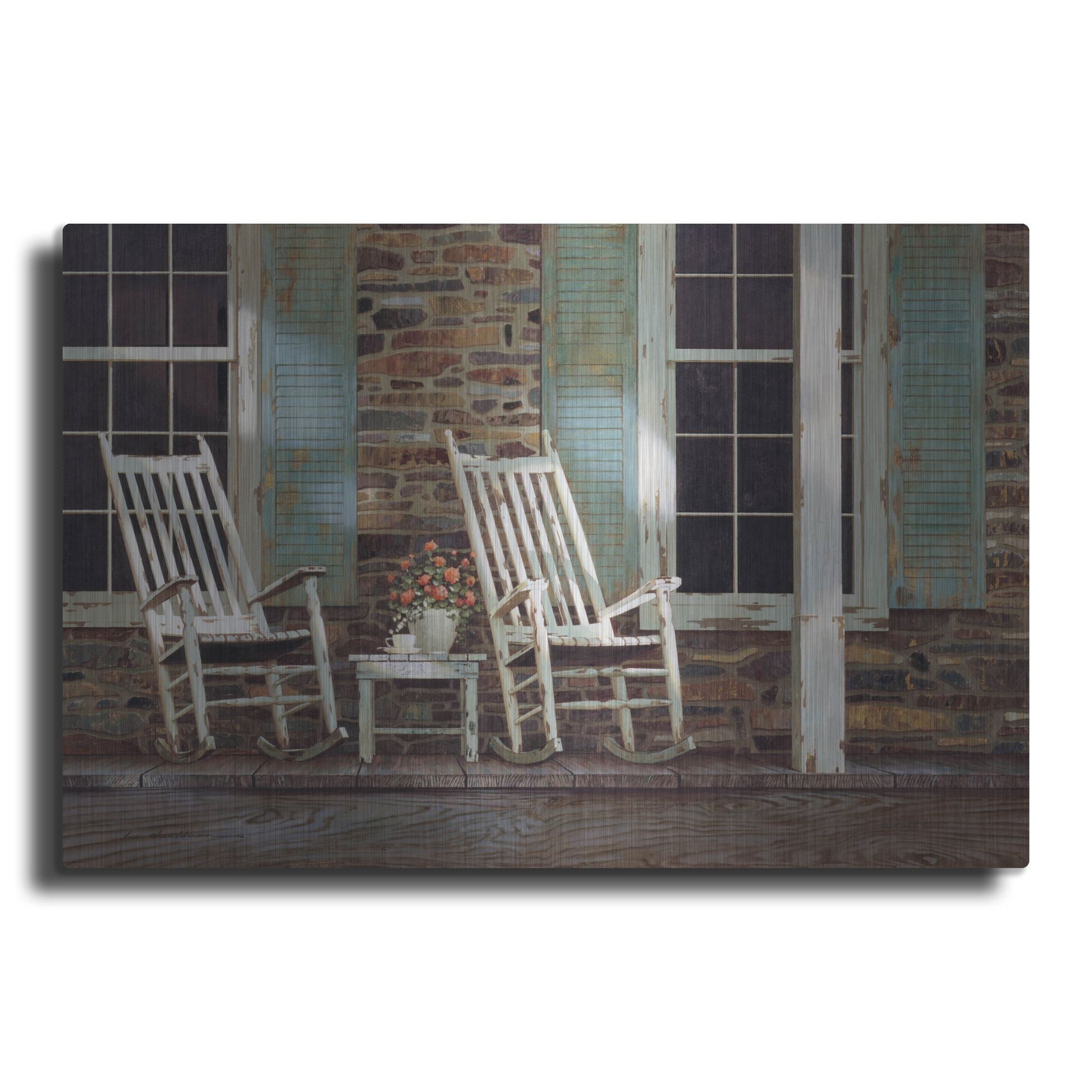 Luxe Metal Art 'Stone House' by Zhen-Huan Lu, Metal Wall Art