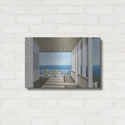 Luxe Metal Art 'Two Chairs, Southampton' by Zhen-Huan Lu, Metal Wall Art,24x16