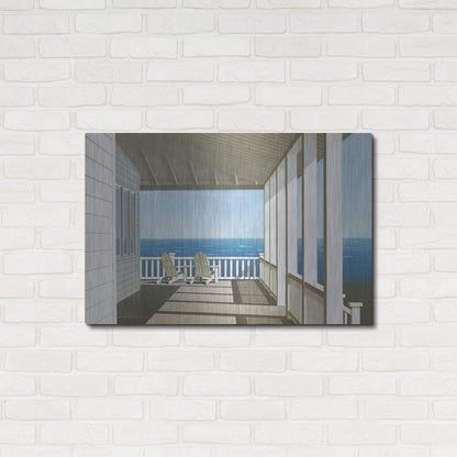 Luxe Metal Art 'Two Chairs, Southampton' by Zhen-Huan Lu, Metal Wall Art,36x24