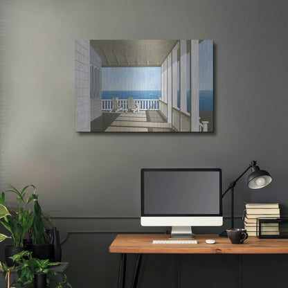 Luxe Metal Art 'Two Chairs, Southampton' by Zhen-Huan Lu, Metal Wall Art,36x24