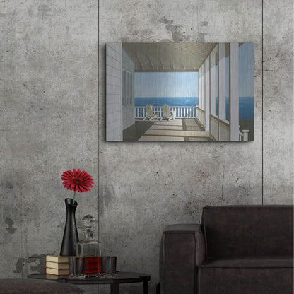 Luxe Metal Art 'Two Chairs, Southampton' by Zhen-Huan Lu, Metal Wall Art,36x24