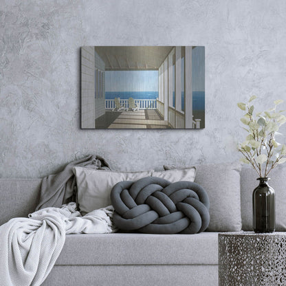 Luxe Metal Art 'Two Chairs, Southampton' by Zhen-Huan Lu, Metal Wall Art,36x24