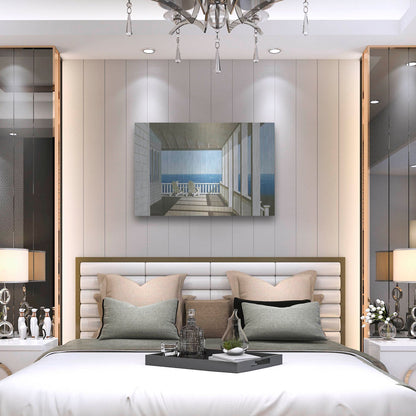 Luxe Metal Art 'Two Chairs, Southampton' by Zhen-Huan Lu, Metal Wall Art,36x24