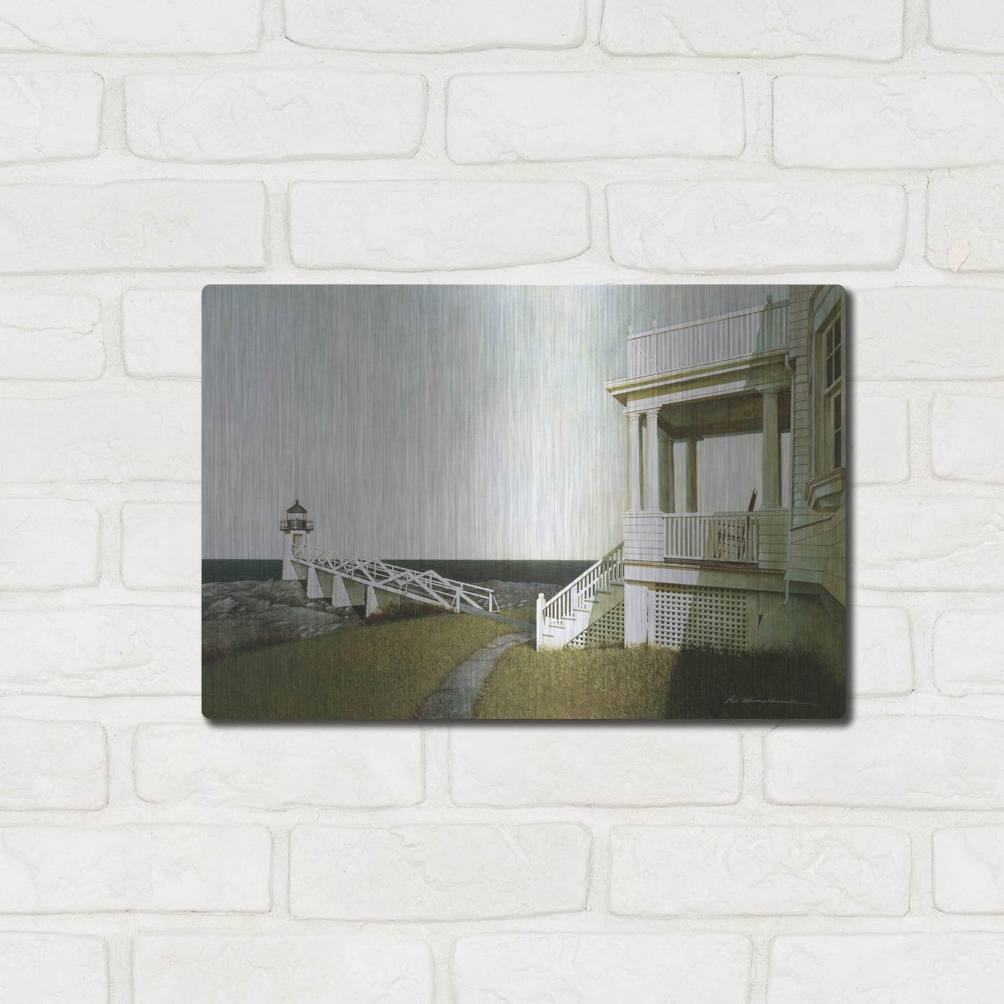 Luxe Metal Art 'Marshall Point Lighthouse' by Zhen-Huan Lu, Metal Wall Art,16x12