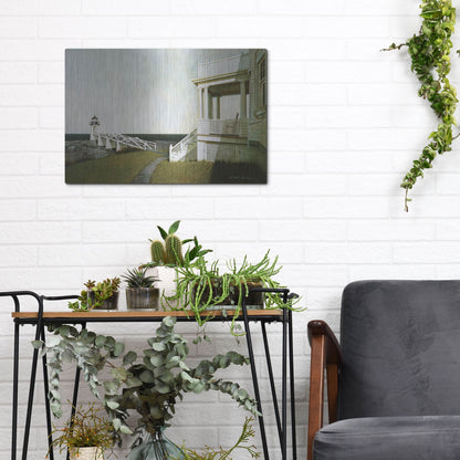 Luxe Metal Art 'Marshall Point Lighthouse' by Zhen-Huan Lu, Metal Wall Art,16x12