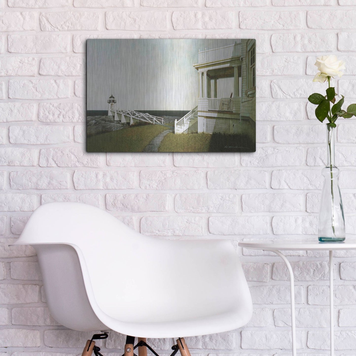 Luxe Metal Art 'Marshall Point Lighthouse' by Zhen-Huan Lu, Metal Wall Art,24x16