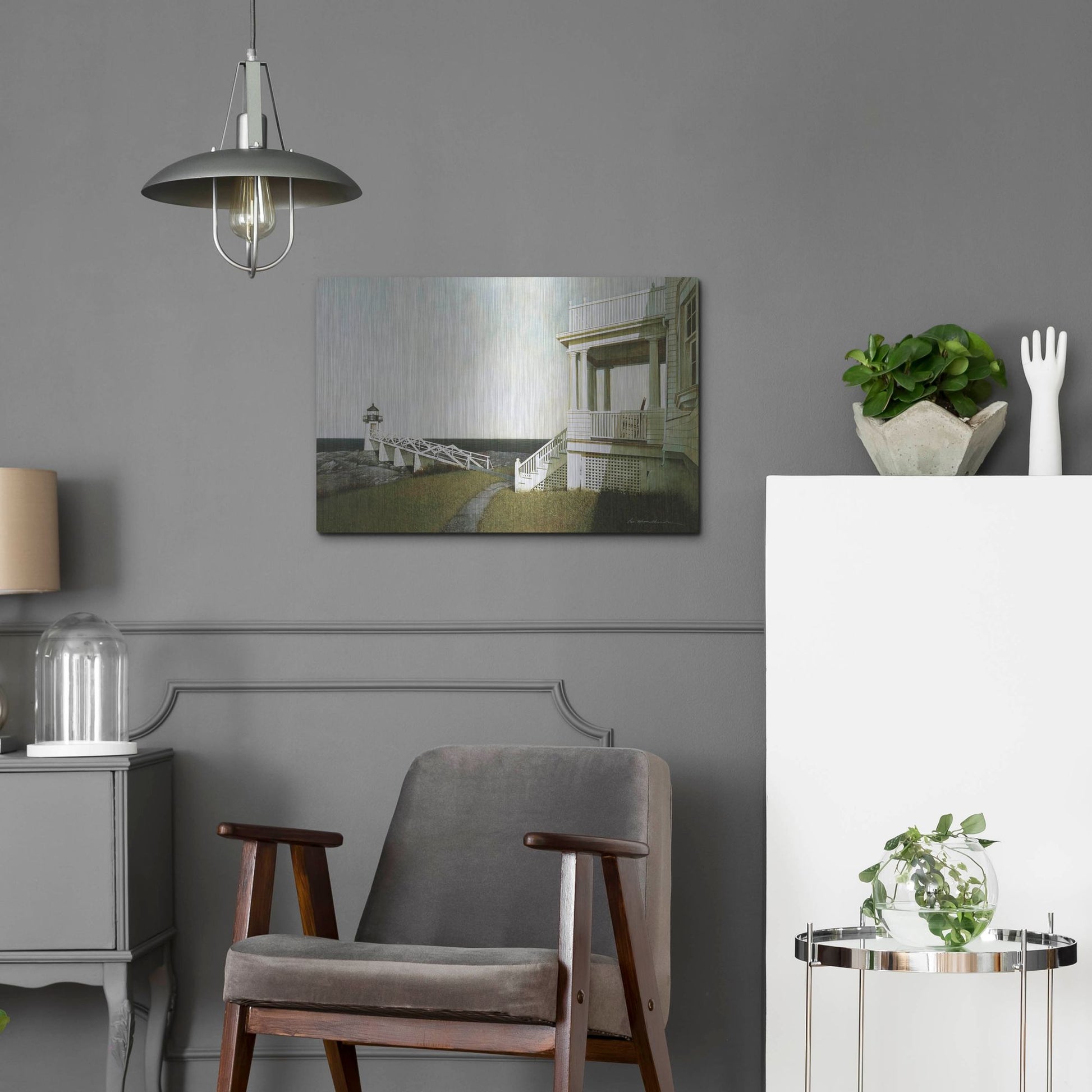 Luxe Metal Art 'Marshall Point Lighthouse' by Zhen-Huan Lu, Metal Wall Art,24x16