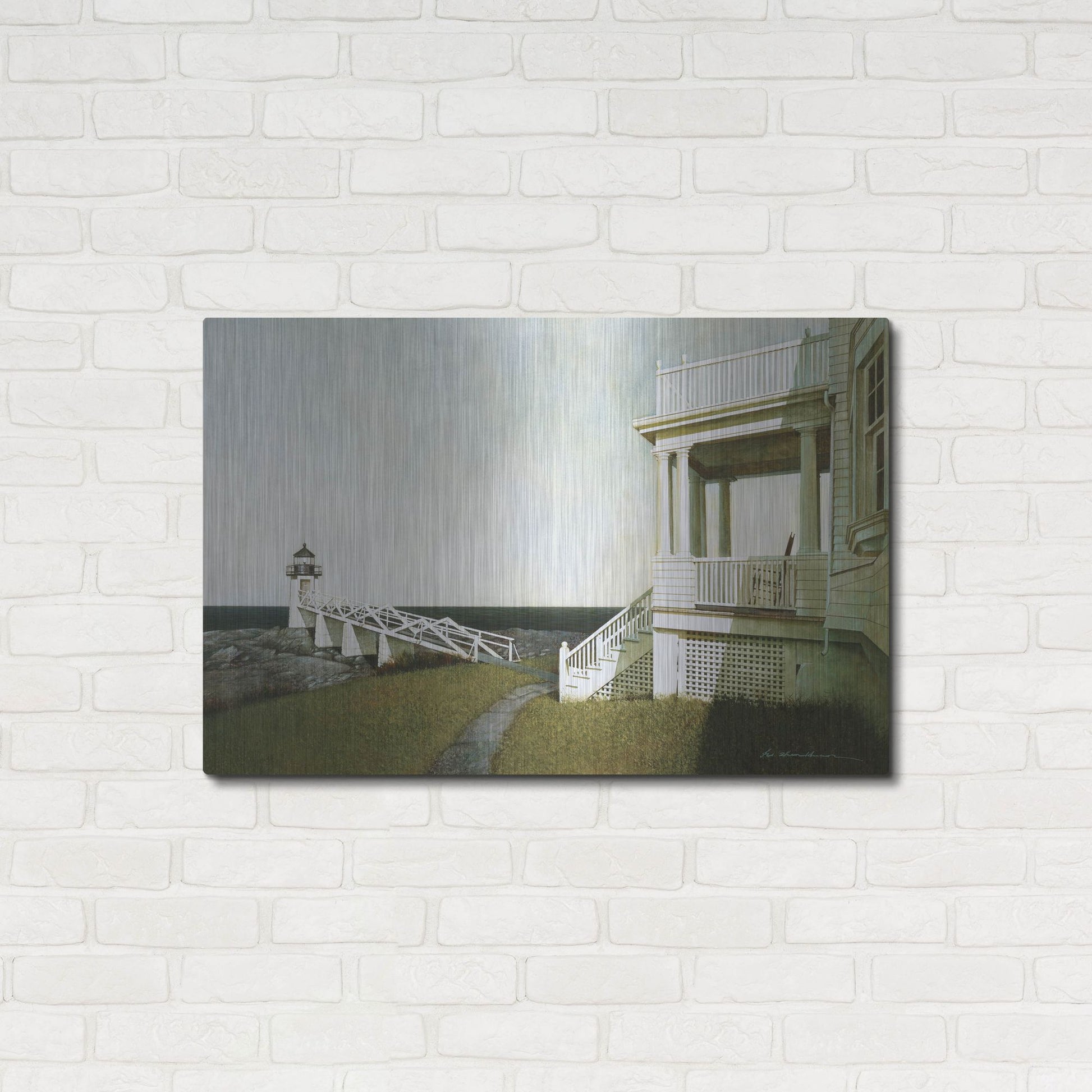 Luxe Metal Art 'Marshall Point Lighthouse' by Zhen-Huan Lu, Metal Wall Art,36x24