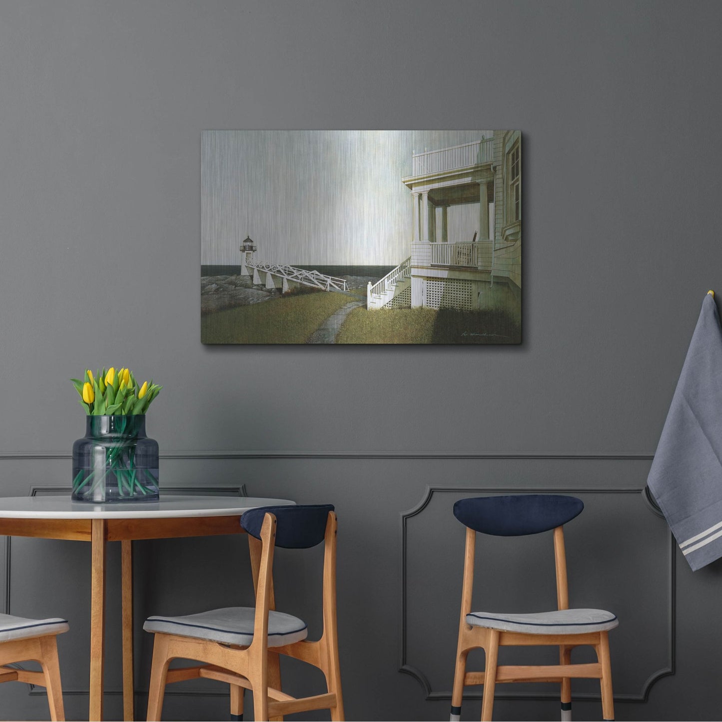 Luxe Metal Art 'Marshall Point Lighthouse' by Zhen-Huan Lu, Metal Wall Art,36x24