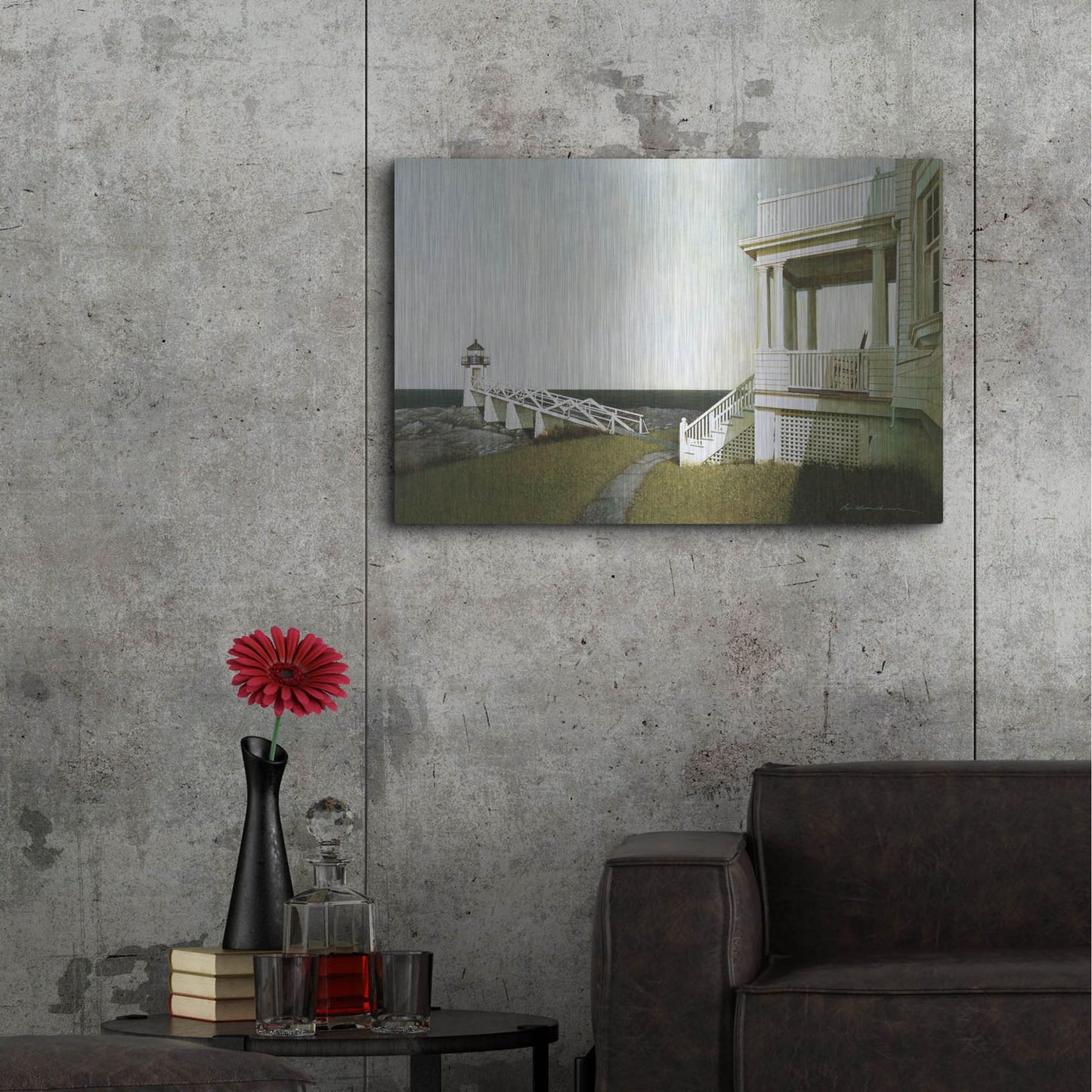 Luxe Metal Art 'Marshall Point Lighthouse' by Zhen-Huan Lu, Metal Wall Art,36x24