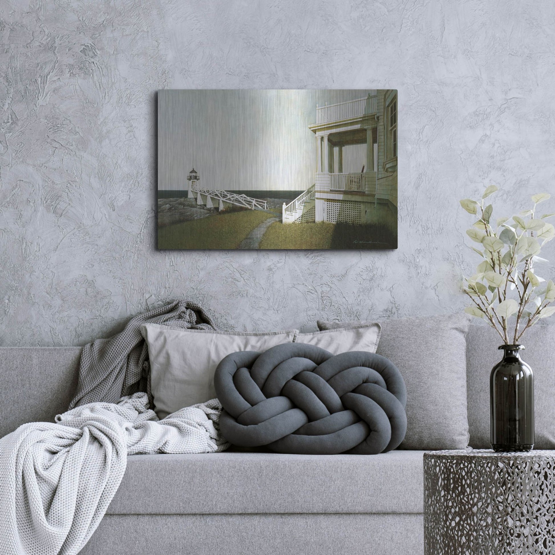 Luxe Metal Art 'Marshall Point Lighthouse' by Zhen-Huan Lu, Metal Wall Art,36x24