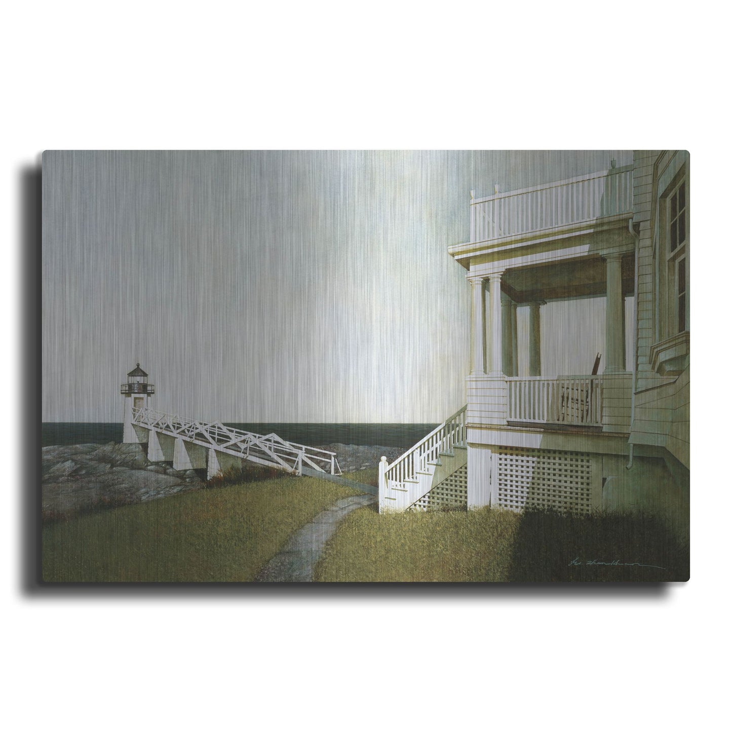 Luxe Metal Art 'Marshall Point Lighthouse' by Zhen-Huan Lu, Metal Wall Art