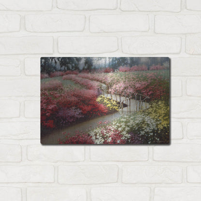 Luxe Metal Art 'Monet's Flower Garden' by Zhen-Huan Lu, Metal Wall Art,16x12