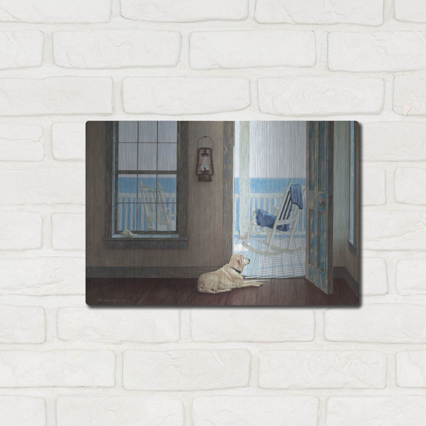 Luxe Metal Art 'The Rocking Chair' by Zhen-Huan Lu, Metal Wall Art,16x12