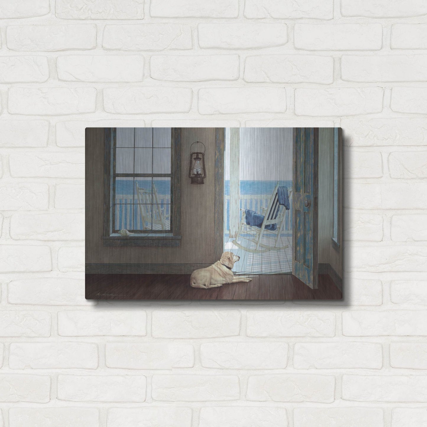 Luxe Metal Art 'The Rocking Chair' by Zhen-Huan Lu, Metal Wall Art,24x16