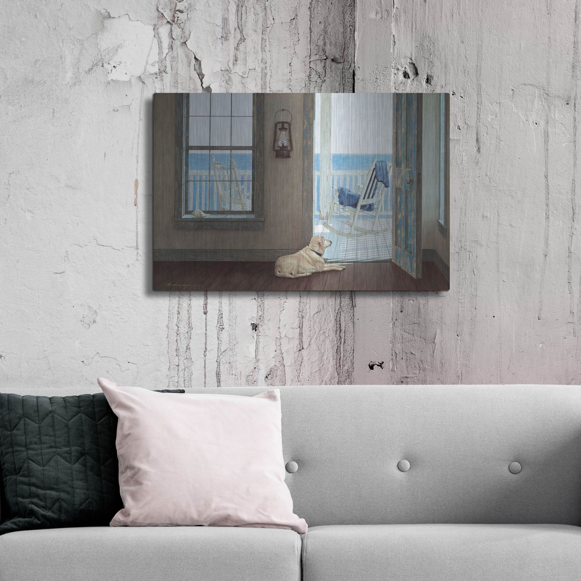 Luxe Metal Art 'The Rocking Chair' by Zhen-Huan Lu, Metal Wall Art,36x24