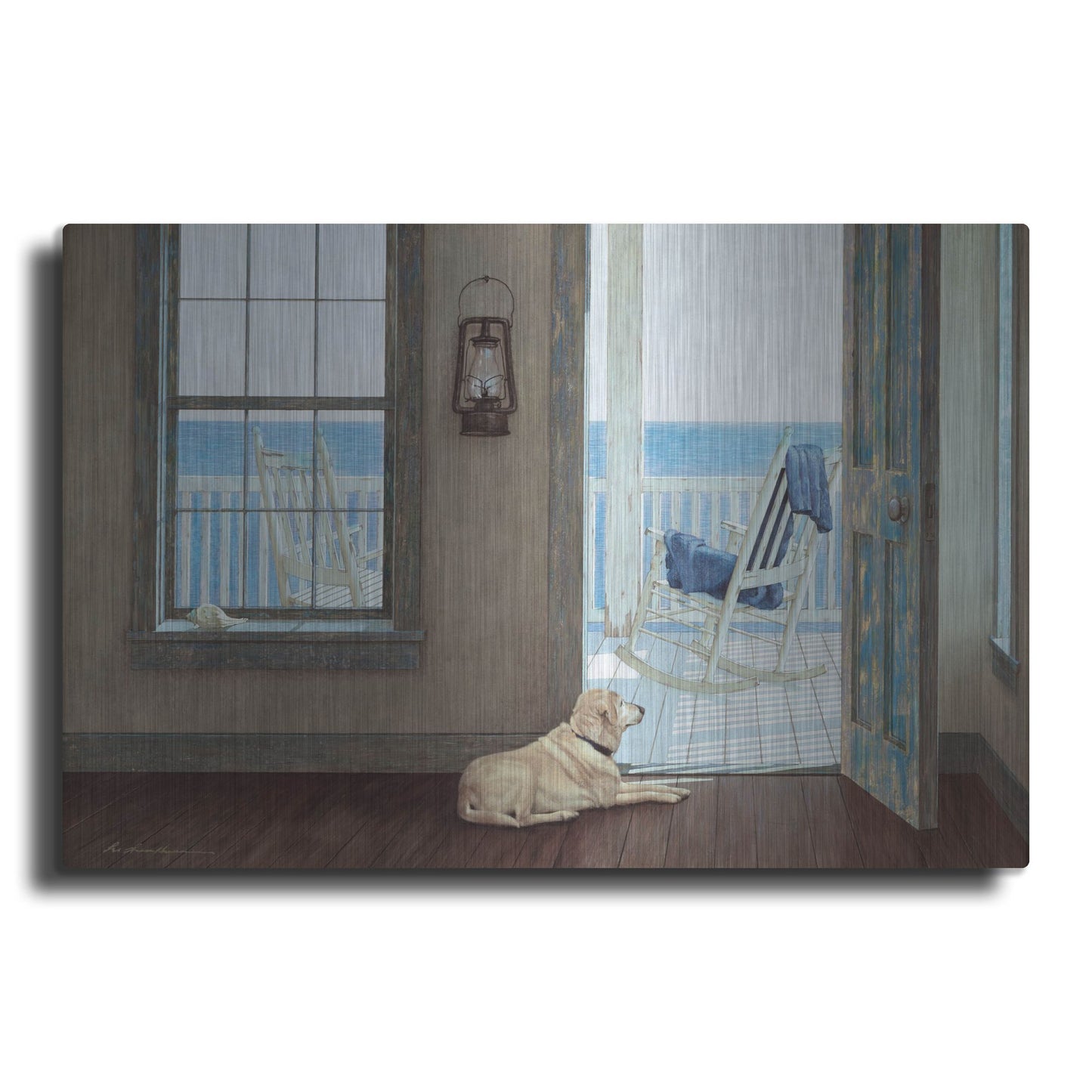 Luxe Metal Art 'The Rocking Chair' by Zhen-Huan Lu, Metal Wall Art