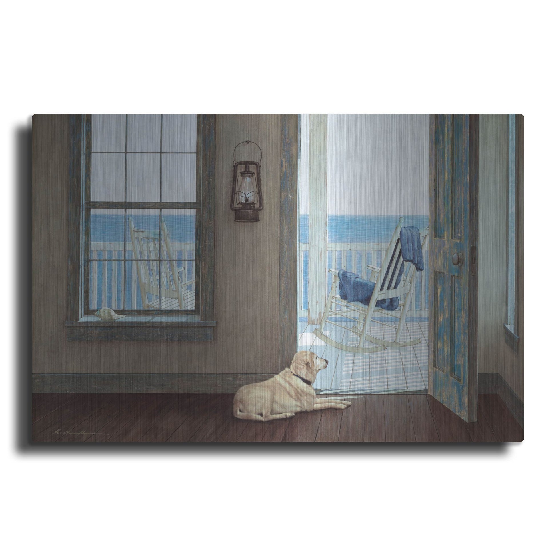 Luxe Metal Art 'The Rocking Chair' by Zhen-Huan Lu, Metal Wall Art