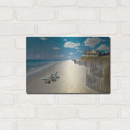 Luxe Metal Art 'Beach House View' by Zhen-Huan Lu, Metal Wall Art,16x12