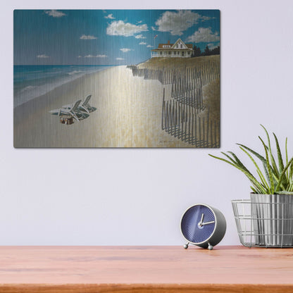 Luxe Metal Art 'Beach House View' by Zhen-Huan Lu, Metal Wall Art,16x12