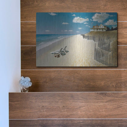 Luxe Metal Art 'Beach House View' by Zhen-Huan Lu, Metal Wall Art,16x12