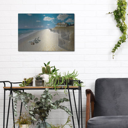 Luxe Metal Art 'Beach House View' by Zhen-Huan Lu, Metal Wall Art,16x12