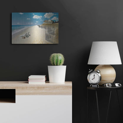 Luxe Metal Art 'Beach House View' by Zhen-Huan Lu, Metal Wall Art,24x16