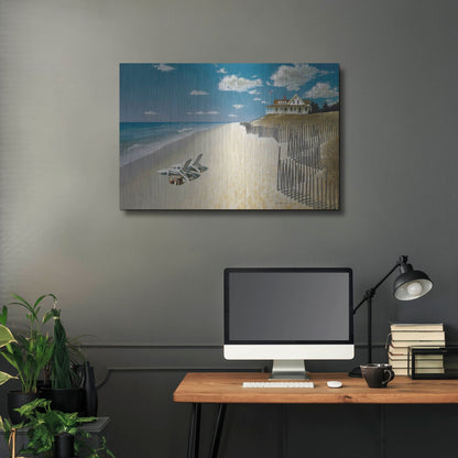 Luxe Metal Art 'Beach House View' by Zhen-Huan Lu, Metal Wall Art,36x24