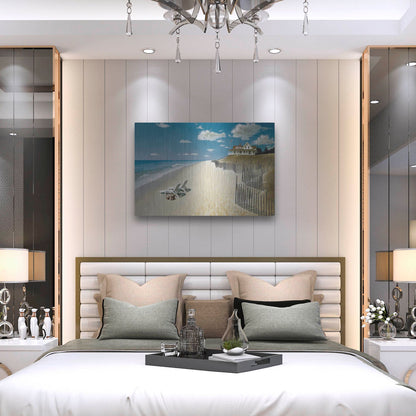Luxe Metal Art 'Beach House View' by Zhen-Huan Lu, Metal Wall Art,36x24