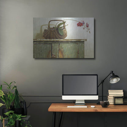 Luxe Metal Art 'Orchid Basket' by Zhen-Huan Lu, Metal Wall Art,36x24