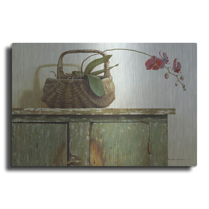Luxe Metal Art 'Orchid Basket' by Zhen-Huan Lu, Metal Wall Art