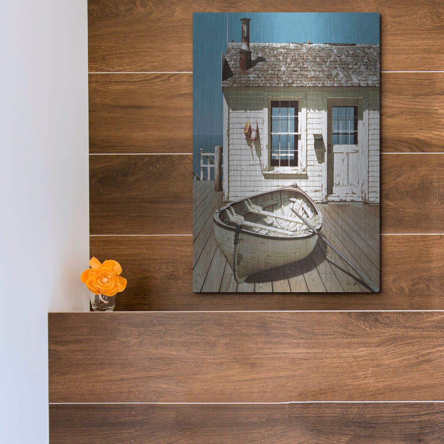 Luxe Metal Art 'Weathered Traveler' by Zhen-Huan Lu, Metal Wall Art,12x16