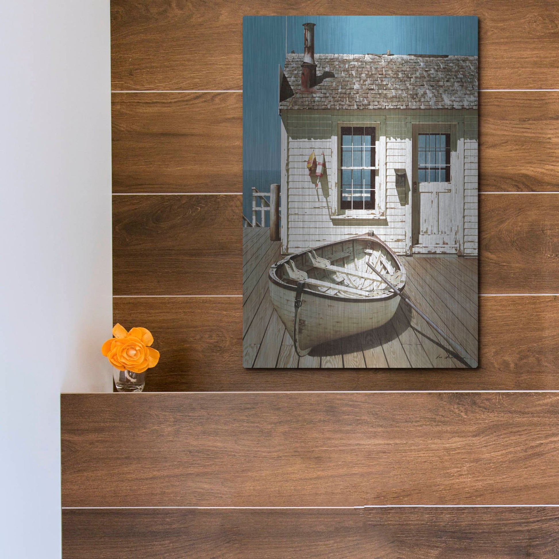 Luxe Metal Art 'Weathered Traveler' by Zhen-Huan Lu, Metal Wall Art,12x16