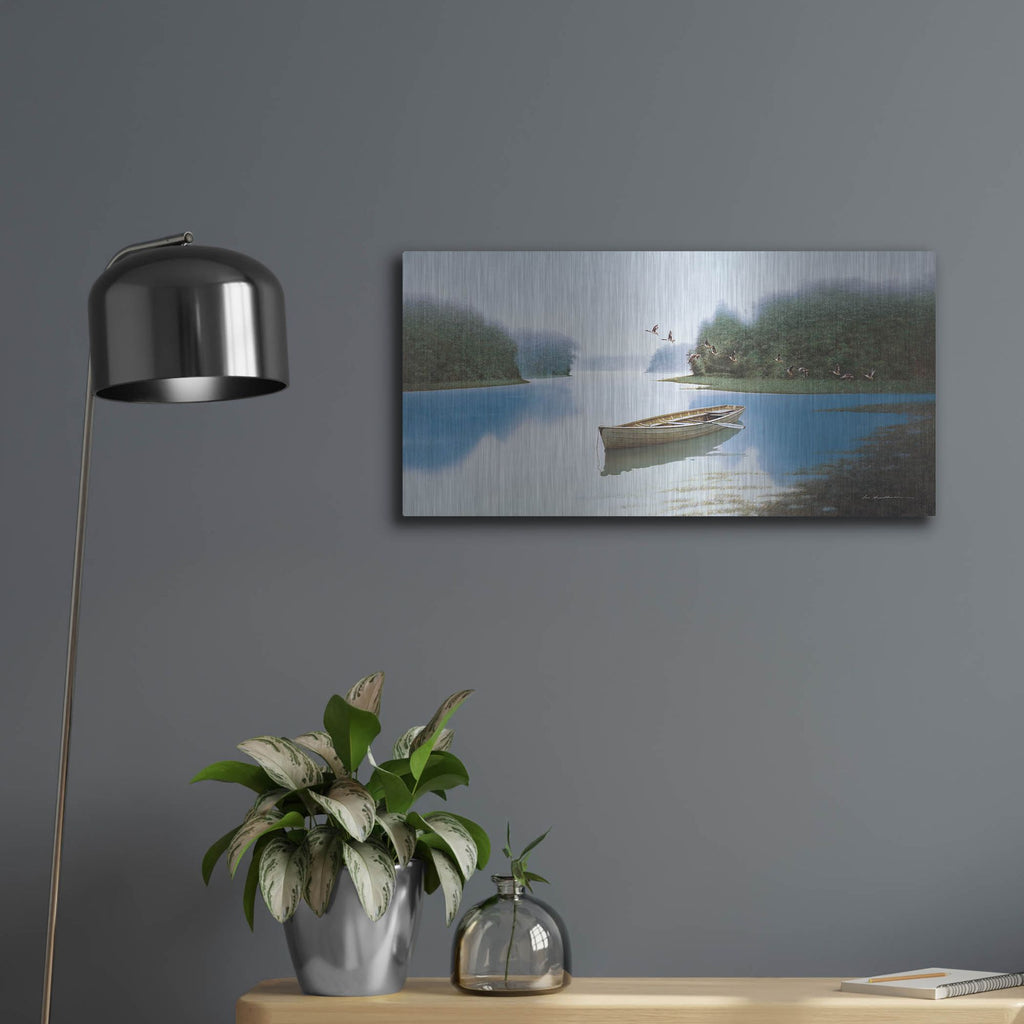 Luxe Metal Art 'Far From Home' by Zhen-Huan Lu, Metal Wall Art,24x12