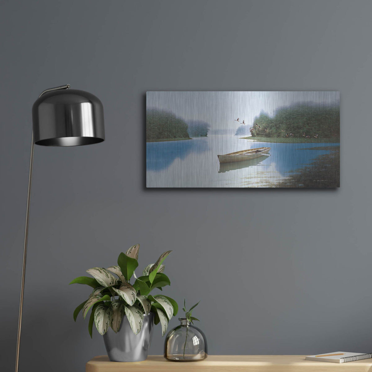 Luxe Metal Art 'Far From Home' by Zhen-Huan Lu, Metal Wall Art,24x12