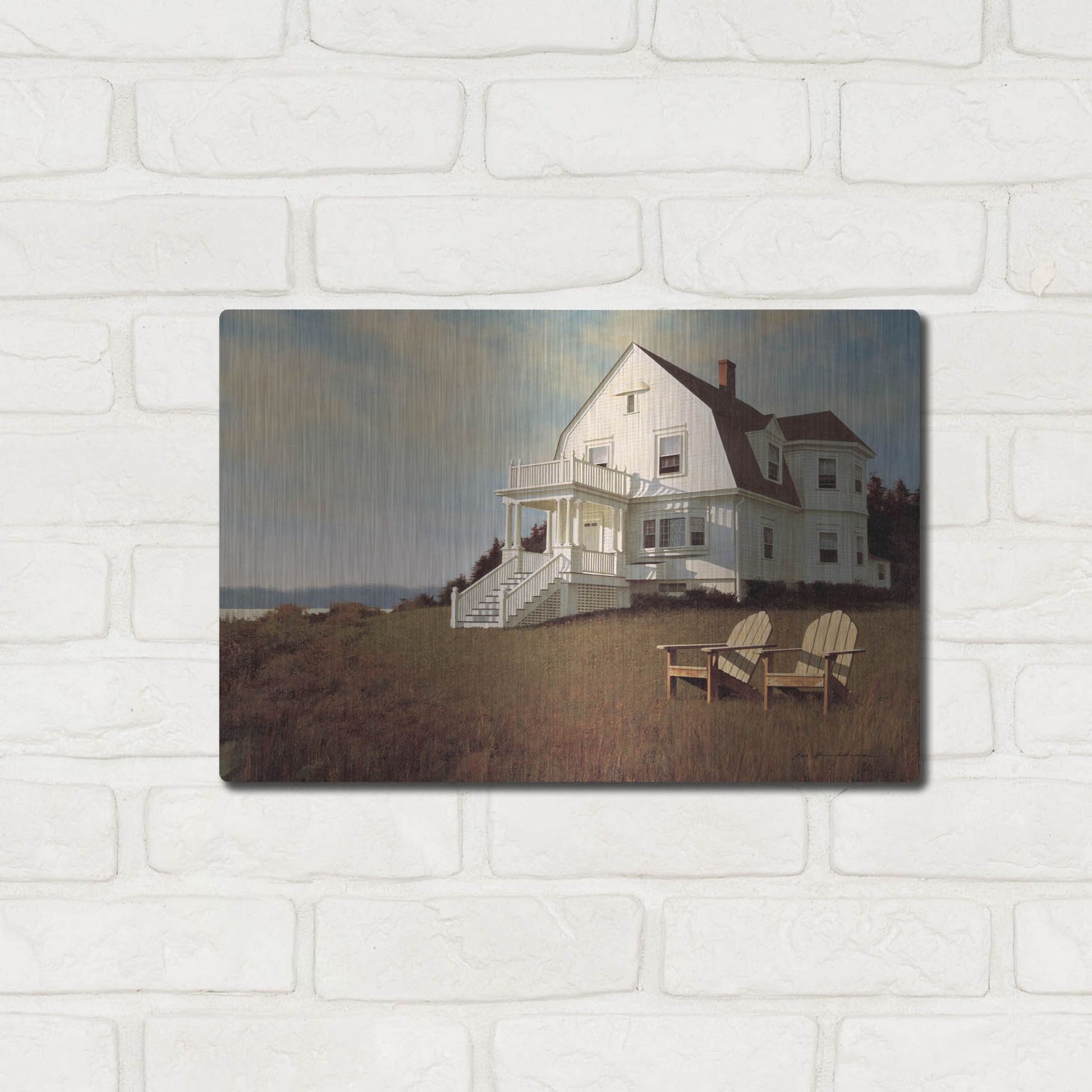 Luxe Metal Art 'Oceanfront View' by Zhen-Huan Lu, Metal Wall Art,16x12