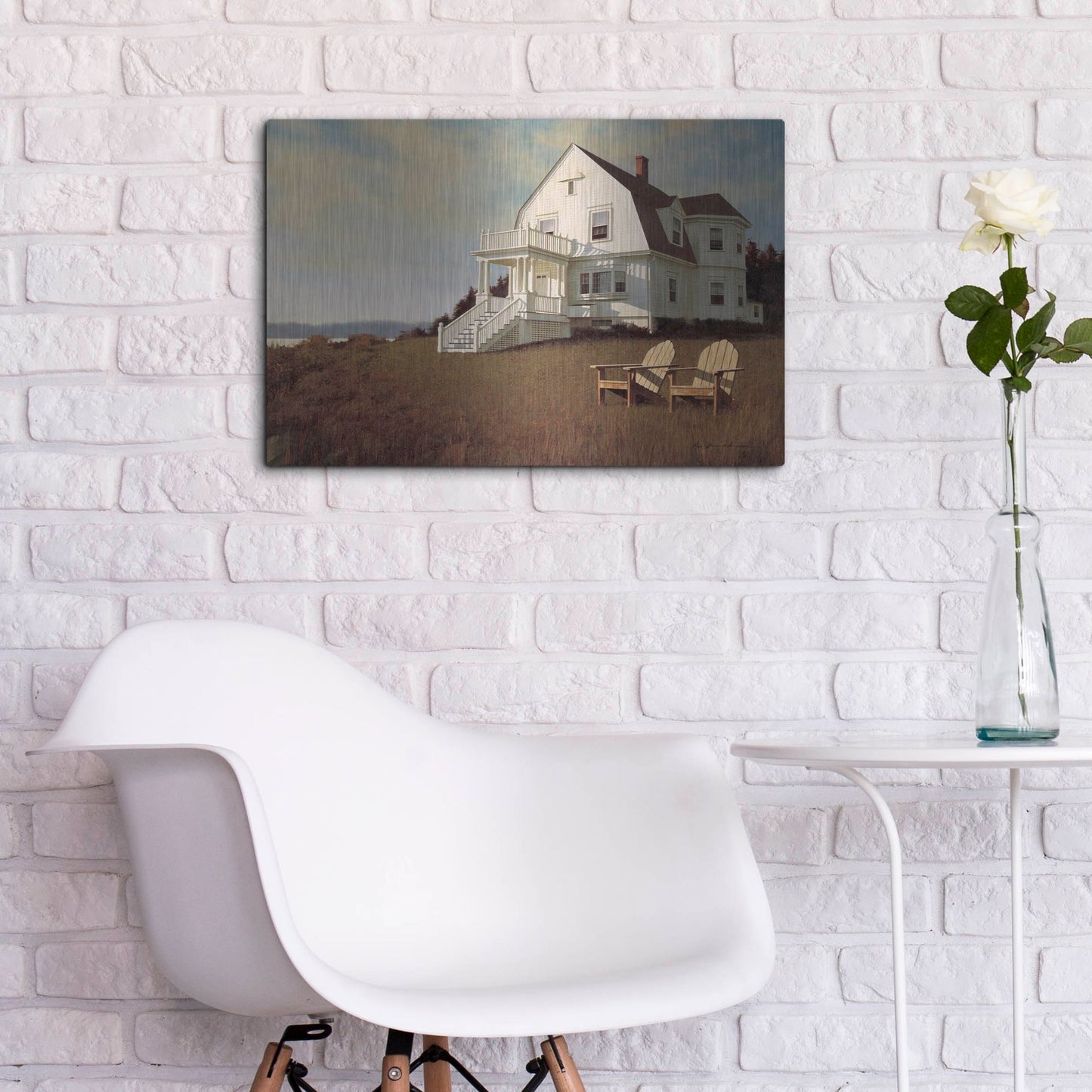 Luxe Metal Art 'Oceanfront View' by Zhen-Huan Lu, Metal Wall Art,24x16